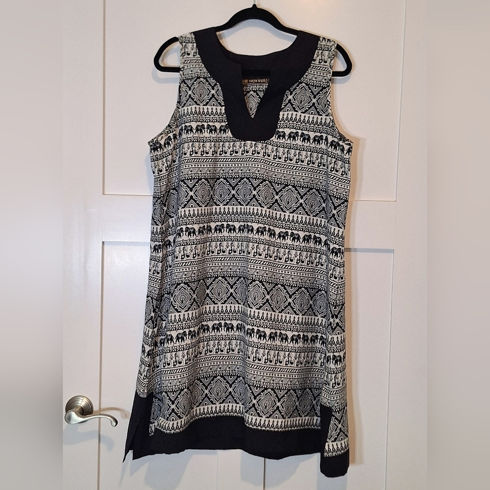 Raya Sun Swim Cover Up Dress Sleeveless Elephants & Ducks Size XL